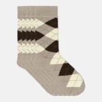 Uzun Konç Soket Çorap - Baklava Desenli Tasarım - Görsel 4